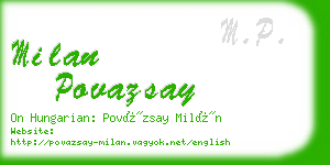 milan povazsay business card